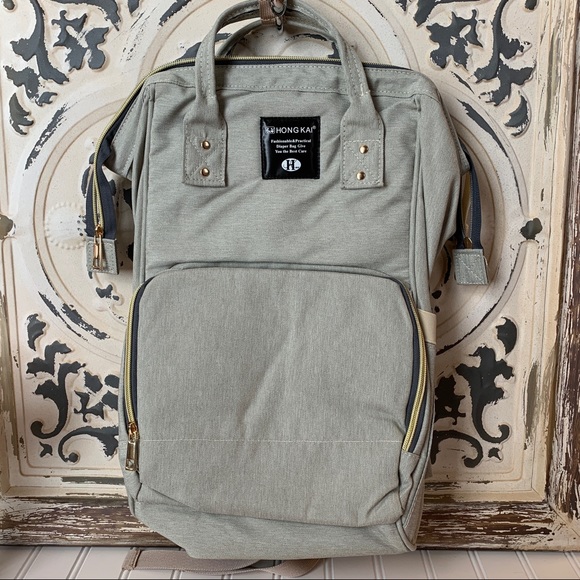 Hong Kai, Fashionable & Practical Diaper Bag, Gray - Dutch Goat HongKai Gray Diaper Bag Backpack